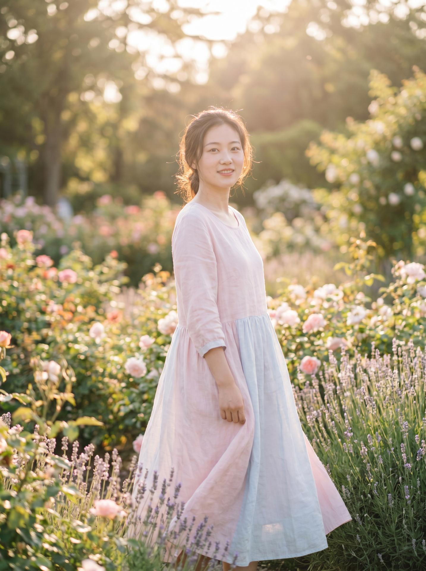 人瘦奶大美图：清新自然美少女写真